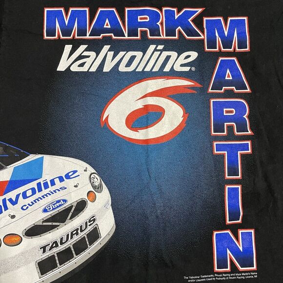 Vintage Mark Martin NASCAR Shirt Mens XL All Over Print Valvoline Ford Racing - Picture 6 of 12
